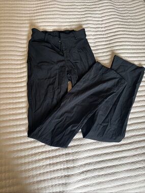 Black straight leg dress pants